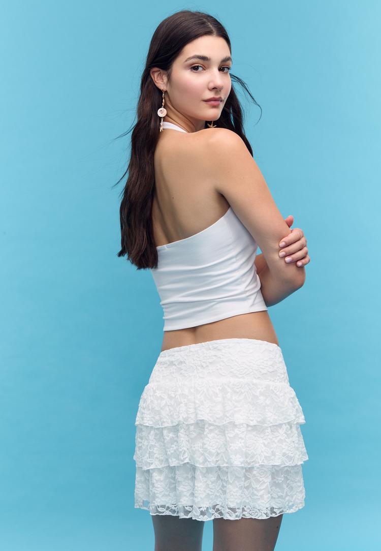 falda pantalon fluida encaje