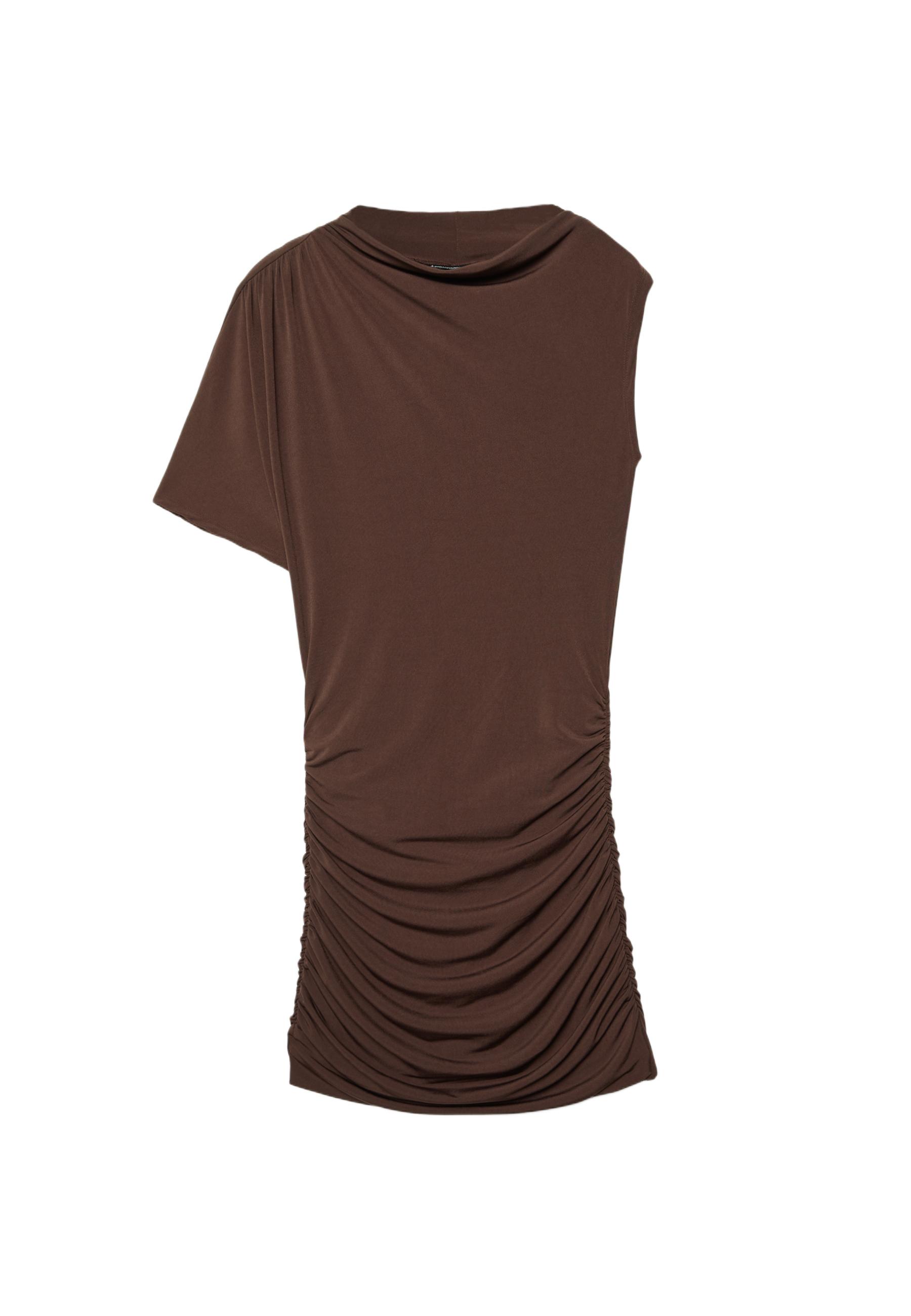Short cape dress — Brown