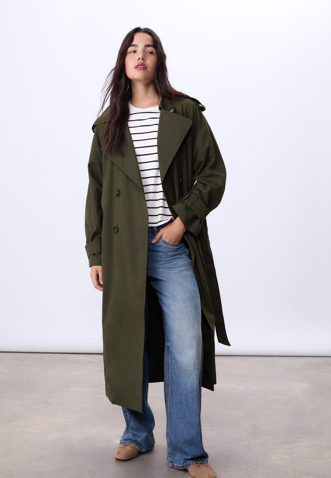 Long oversize trench coat - Main Image