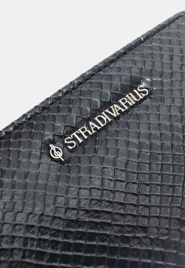 Snakeskin print card holder purse — Black 4