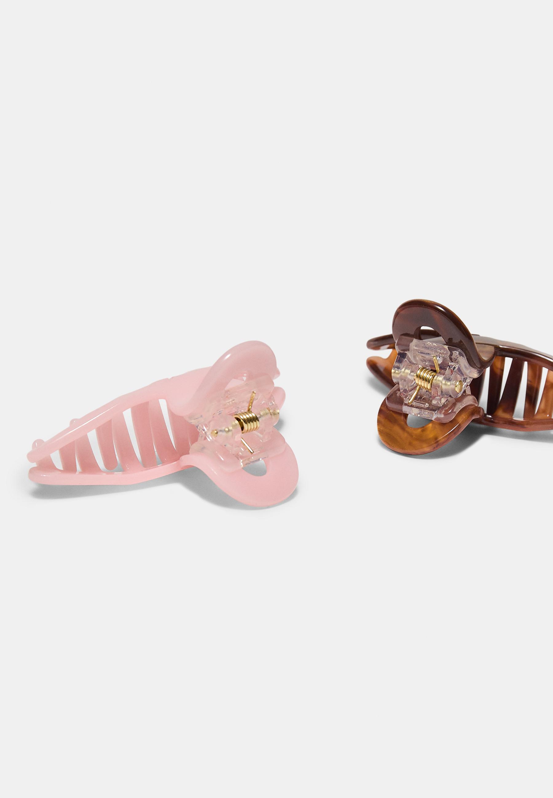Set of 2 small clips — Pastel pink