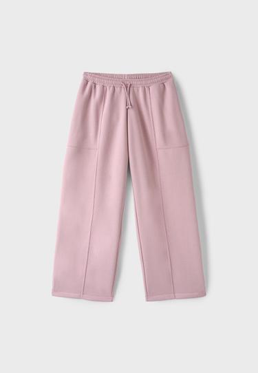 Plush barrel jogger trousers with toggles — Pastel pink 6