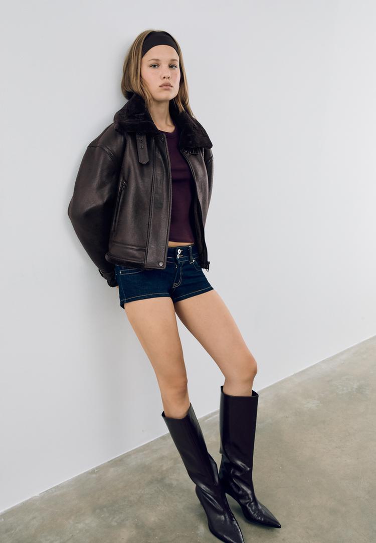 double faced faux leather jacket