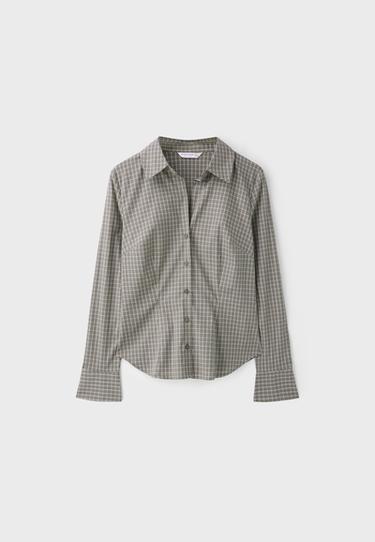 Basic fitted shirt — Khaki 7