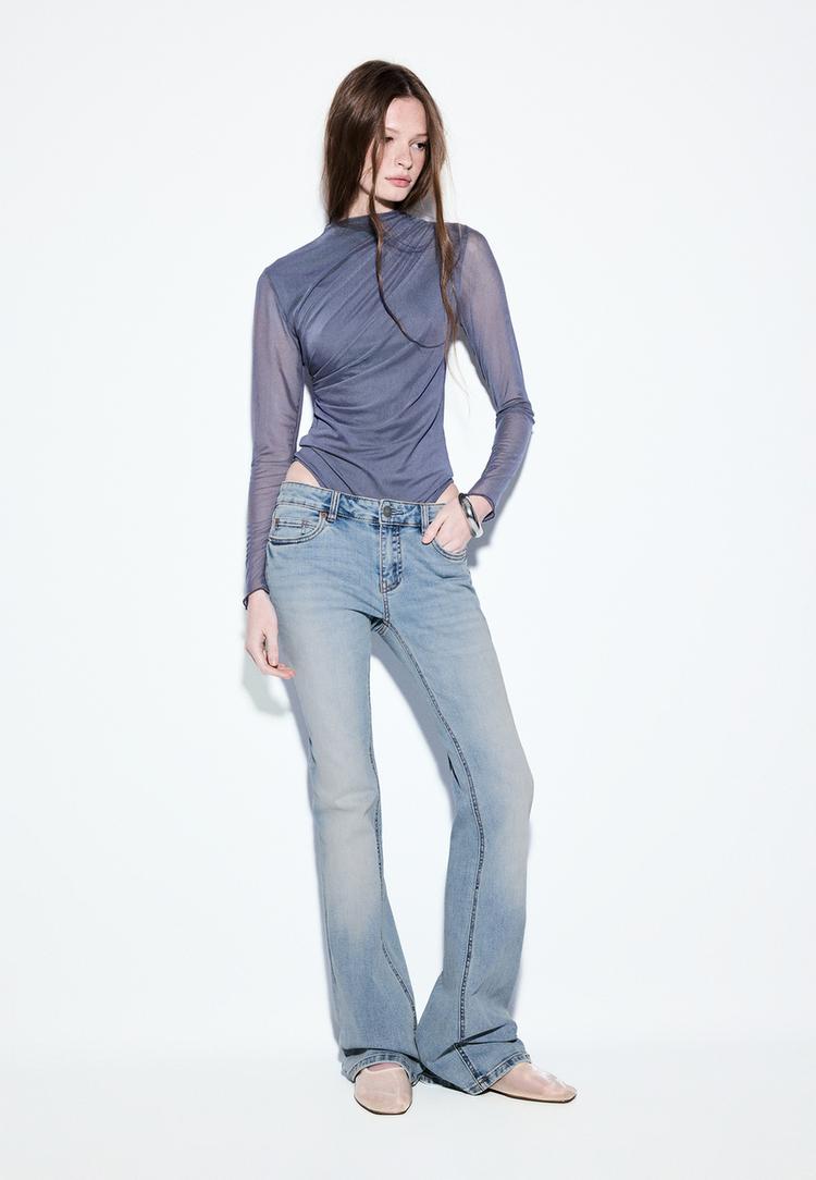 Stradivarius D67 Jeans Slim Bootcut Γαλάζιο 34