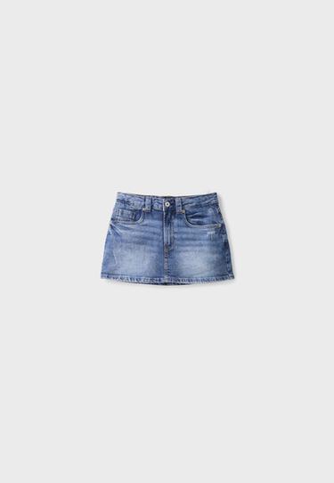 D62 denim skort — MEDIUM DENIM WASH 7