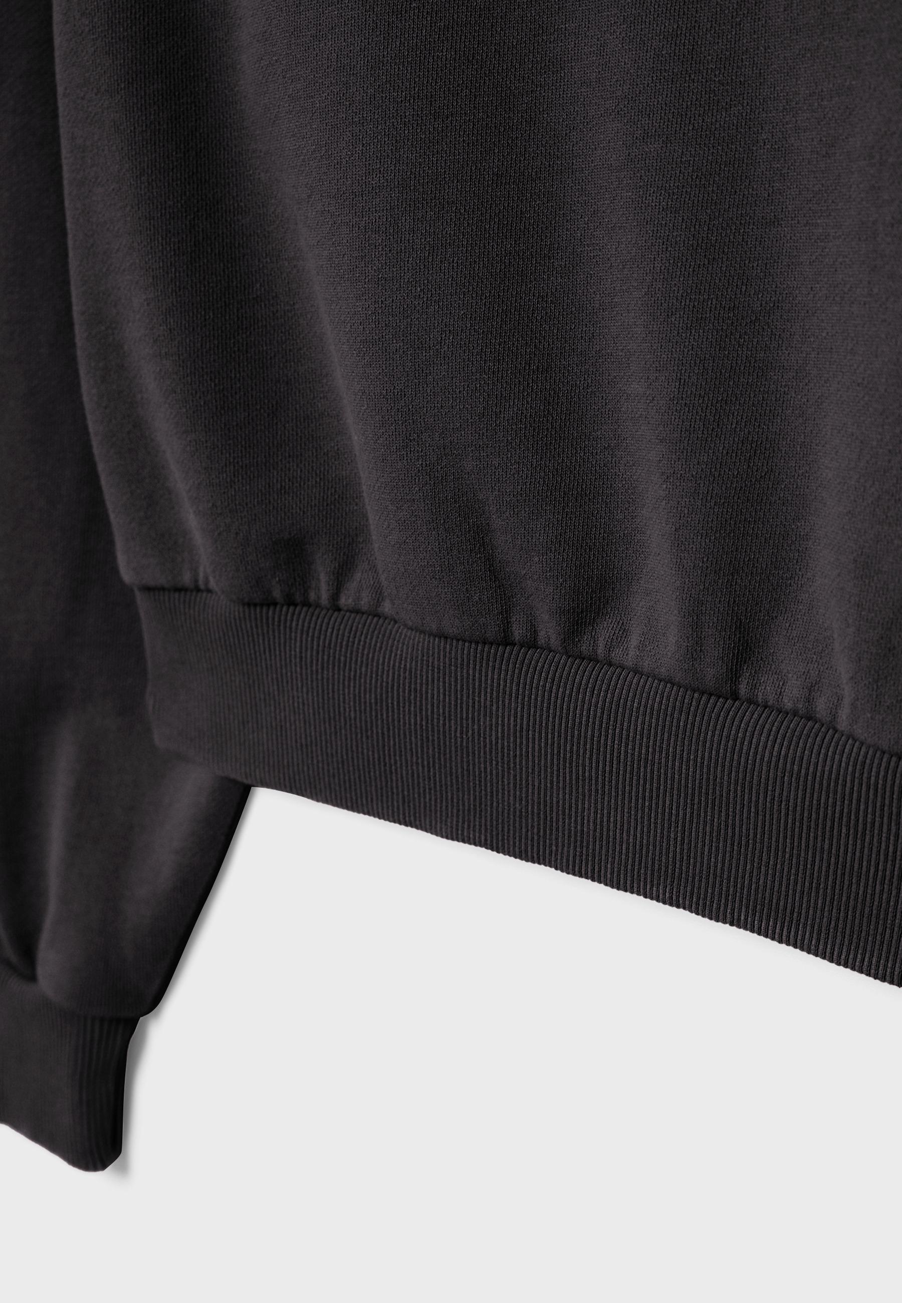 Washed effect cropped sweatshirt — Dark grey