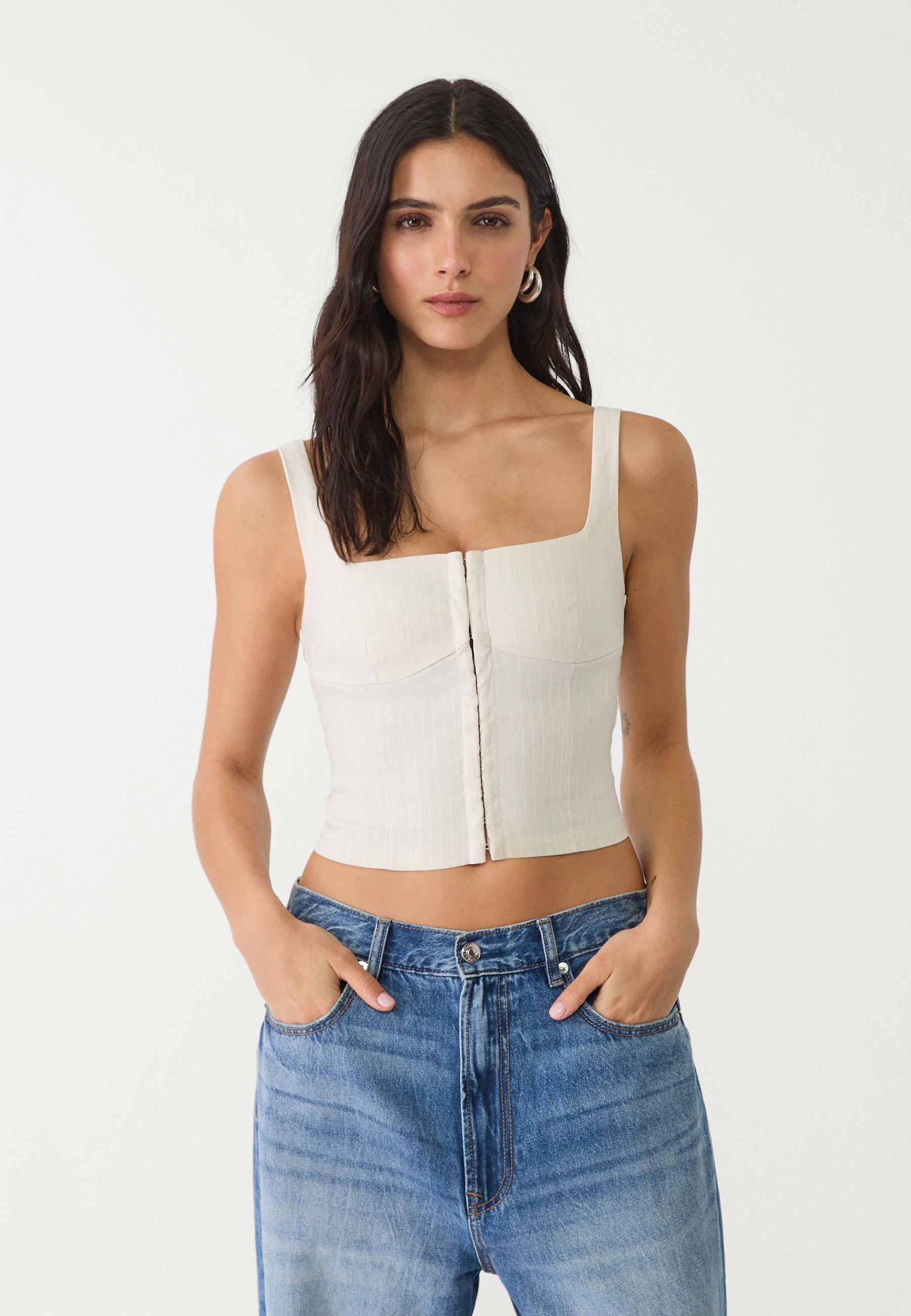 Corset top with straps - Women's fashion | Stradivarius