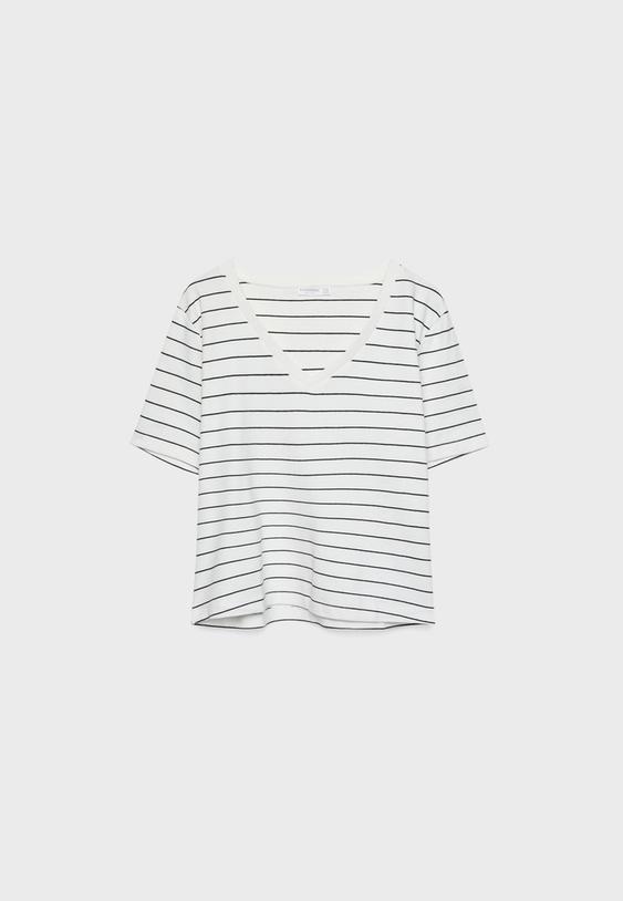 Basic regular fit çizgili kalın t-shirt_4