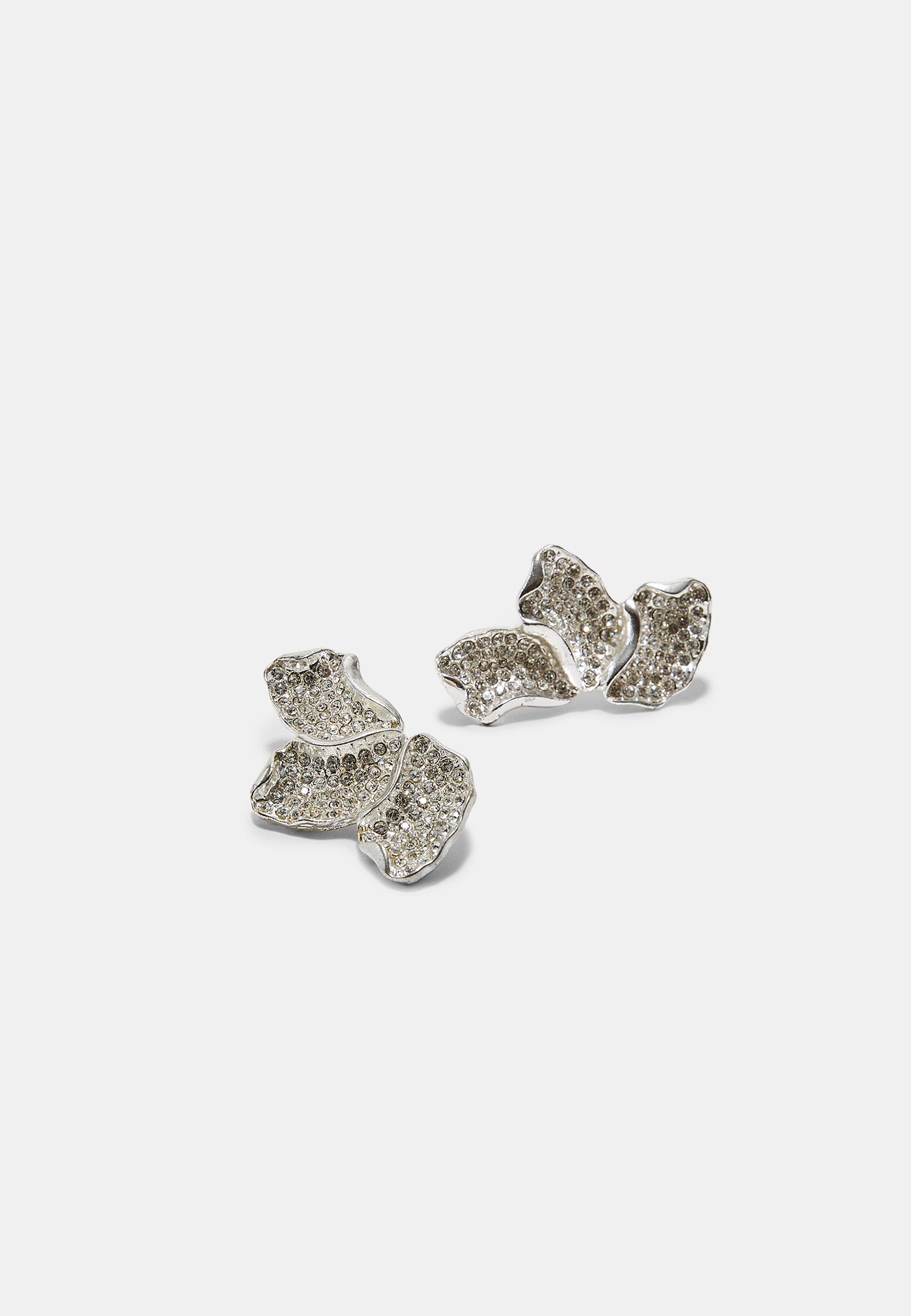 Fan-shaped dangle earrings — Grey