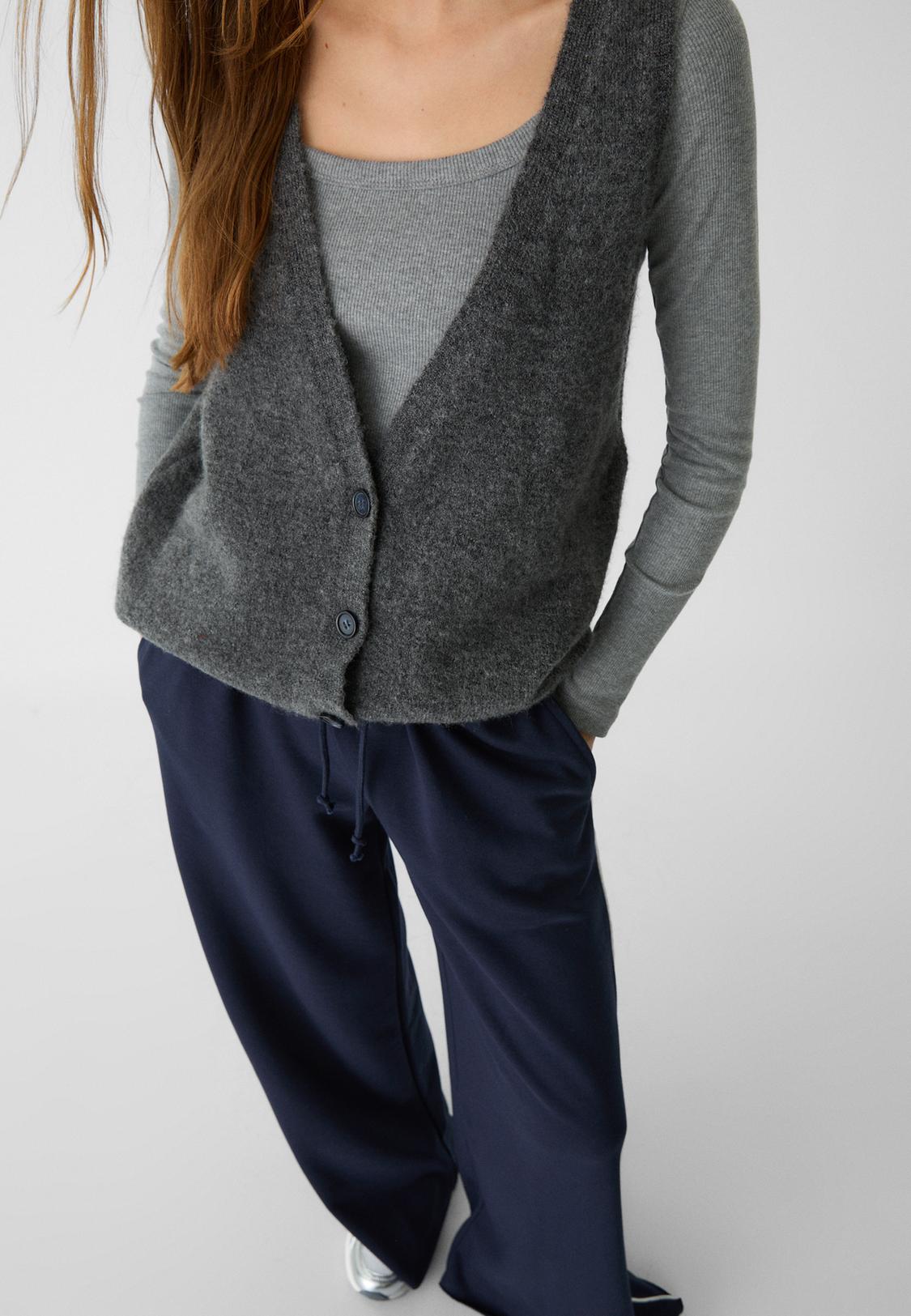 Lana Chalecos De Punto Stradivarius Chaleco Punto Botones