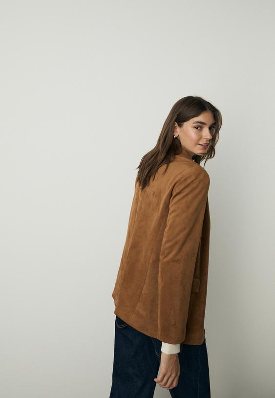 faux suede blazer