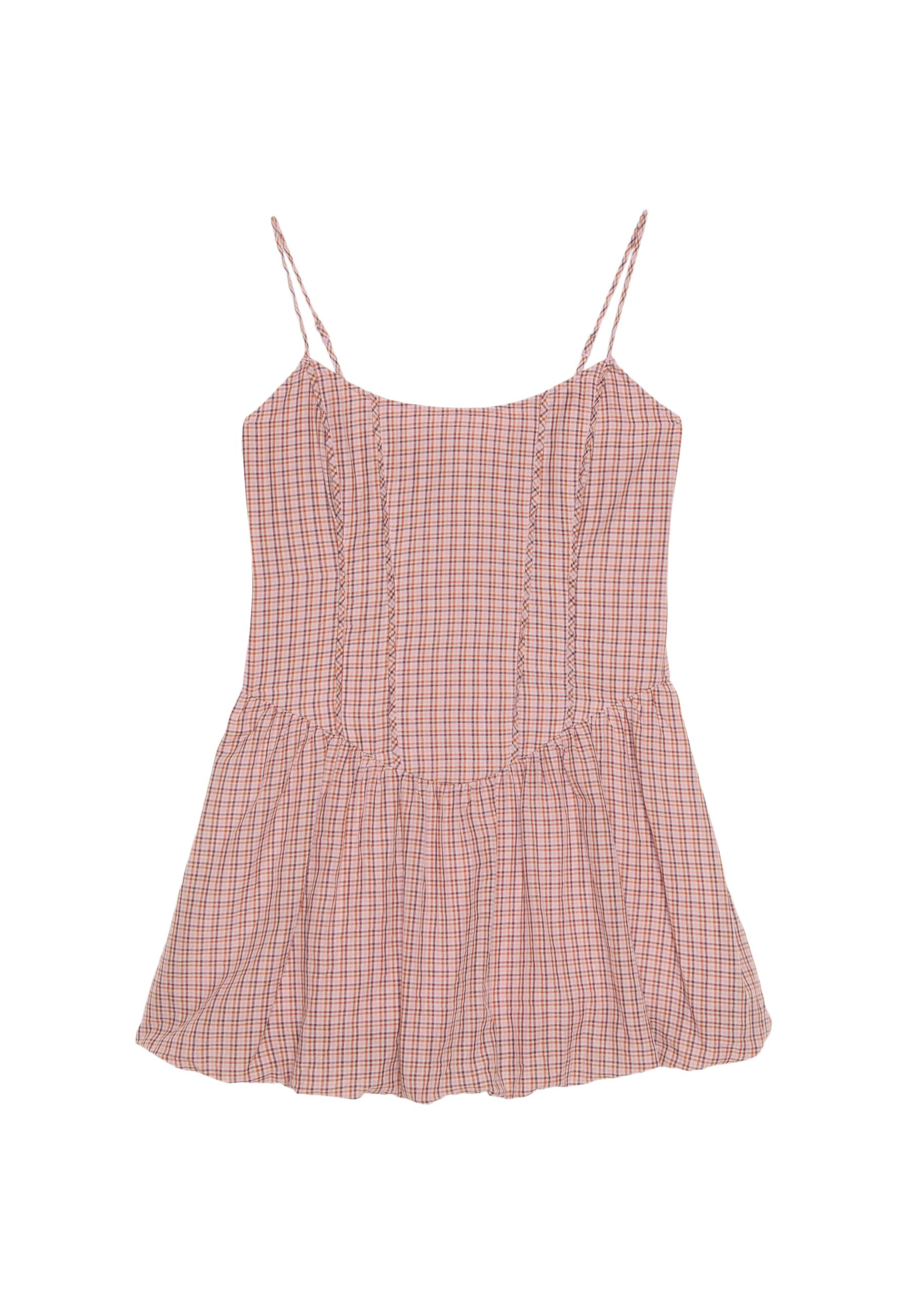 Short strappy balloon dress — Pastel pink