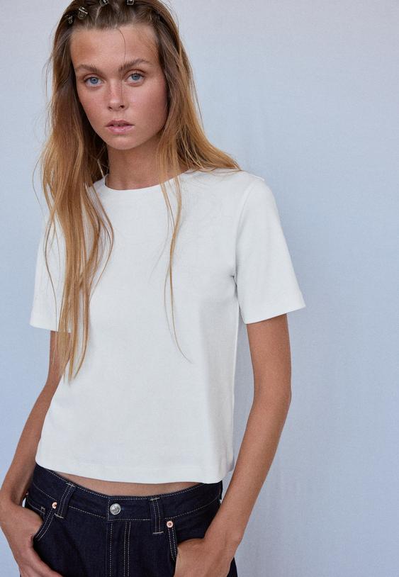 Stradivarius B01 Basic, Vastag, Regular Fit Póló 0-004 M
