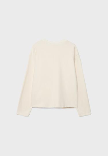 Knit round neck T-shirt — Ecru 8