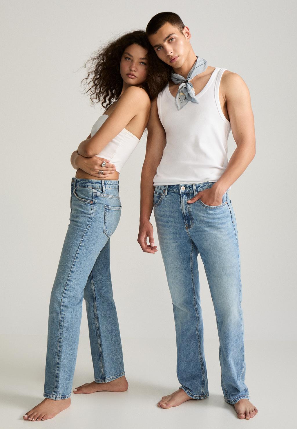 D98 straight-leg vintage effect jeans
