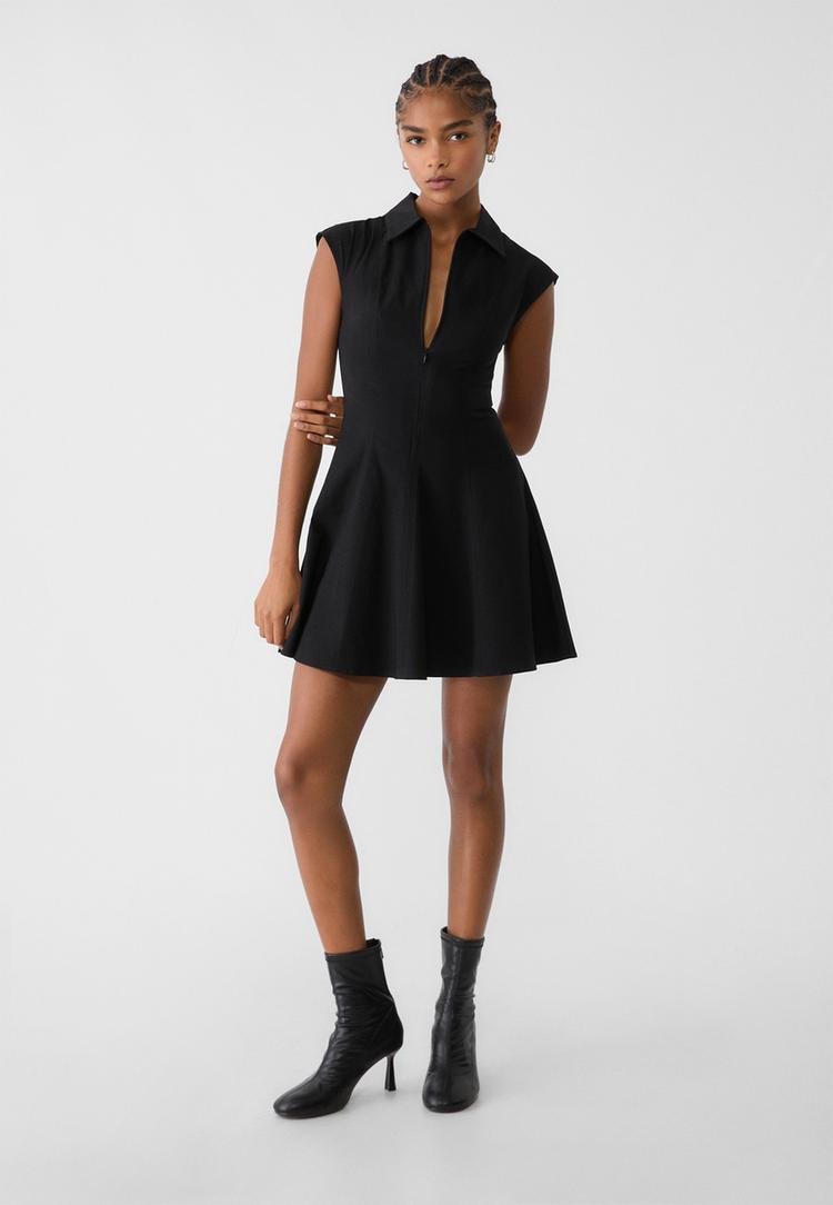 robe courte avec fermeture eclair