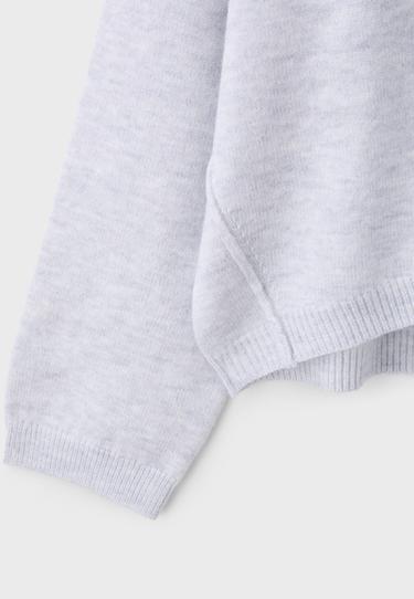 Basic V-neck knit jumper — Grey melange 9