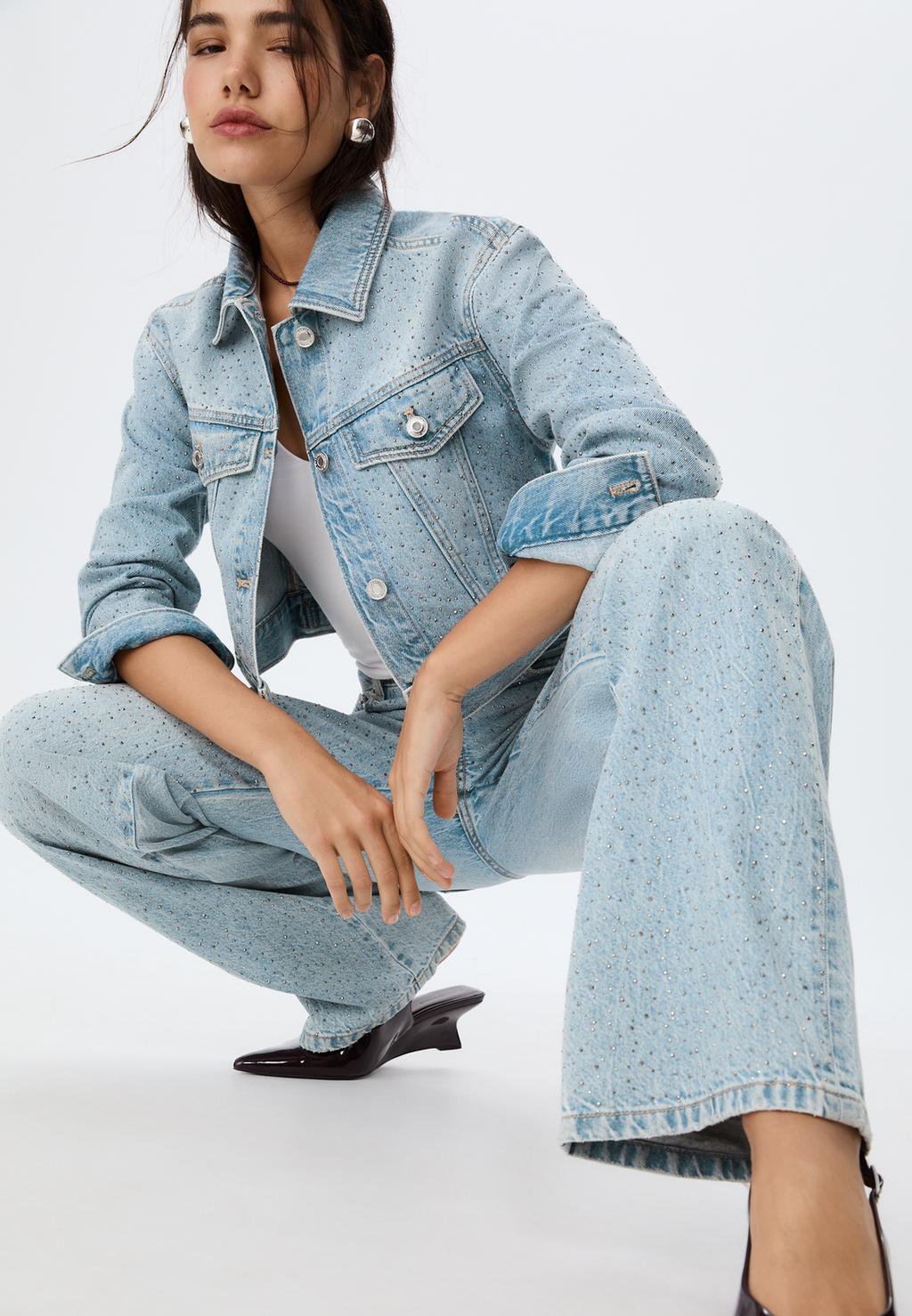 Jeans Straight-Fit Glitzer