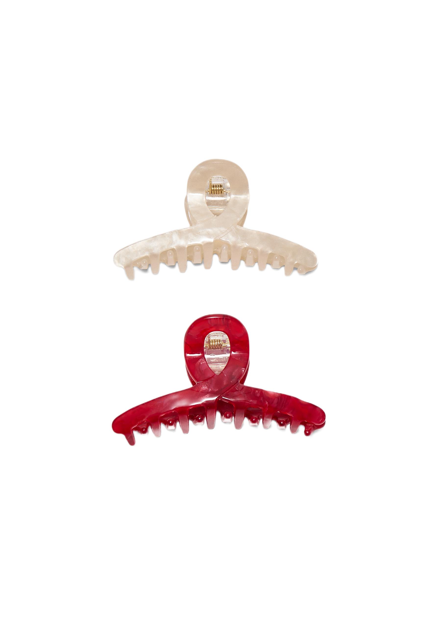Set of 2 small clips — Red