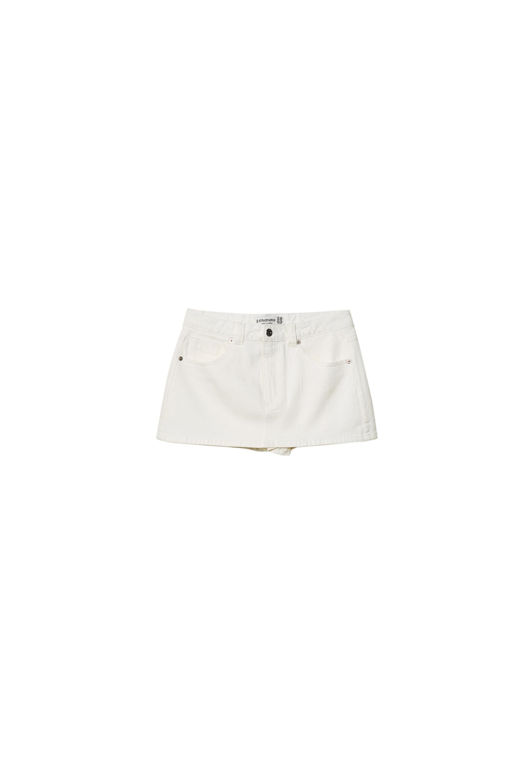 D62 denim skort — White