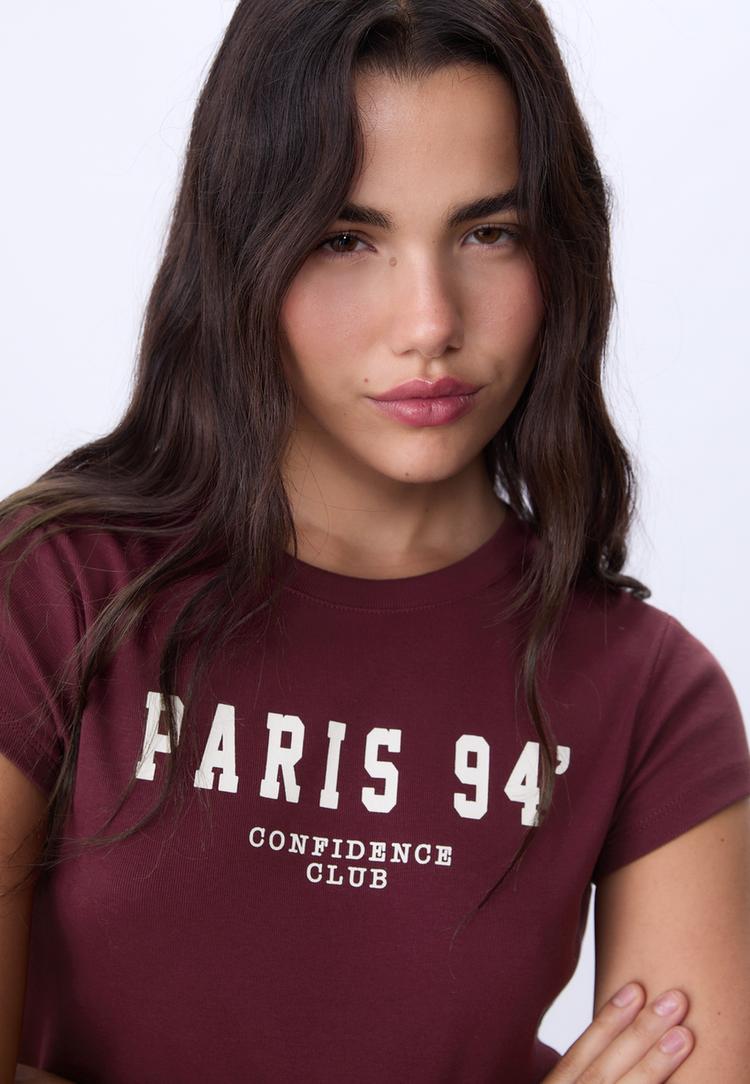 fitted slogan t shirt