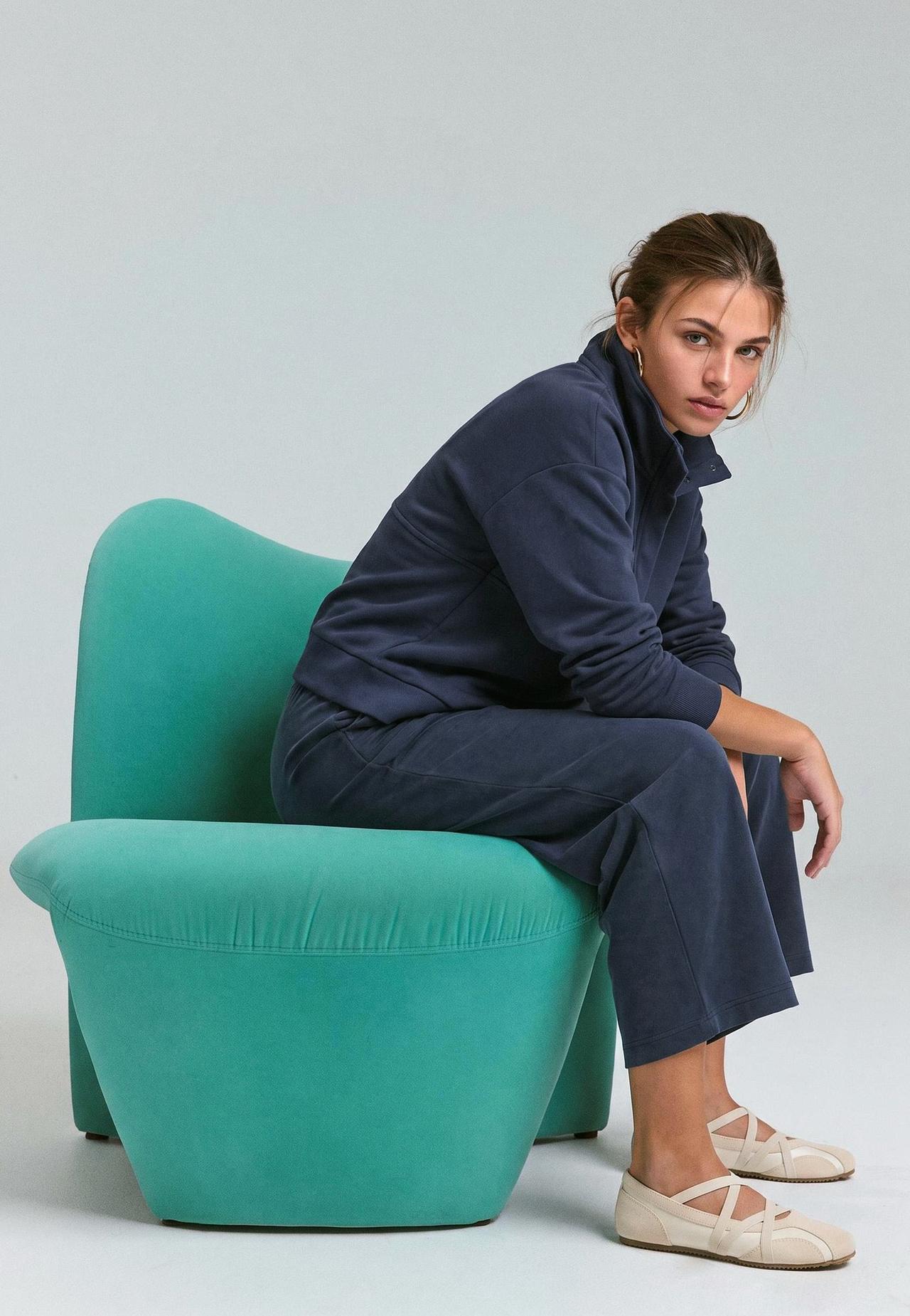 Soft-touch culottes — Dark blue