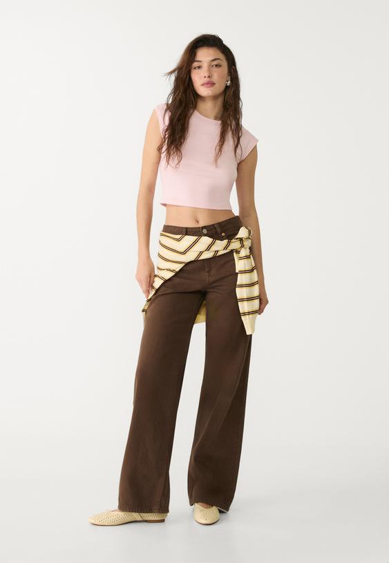 basic aansluitend cropped t shirt