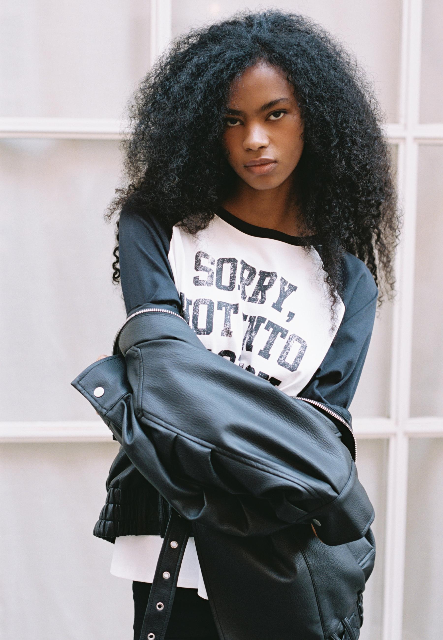 Oversize leather effect lapel jacket — Black