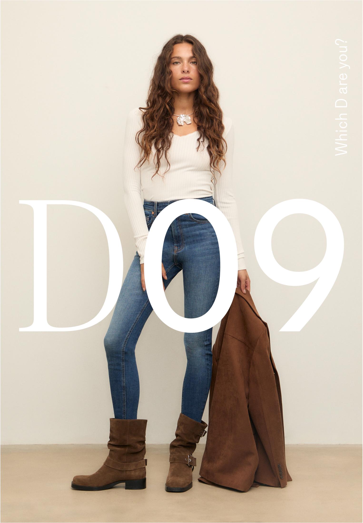 D09 Super high-waist skinny jeans — RINSE BLUE DENIM