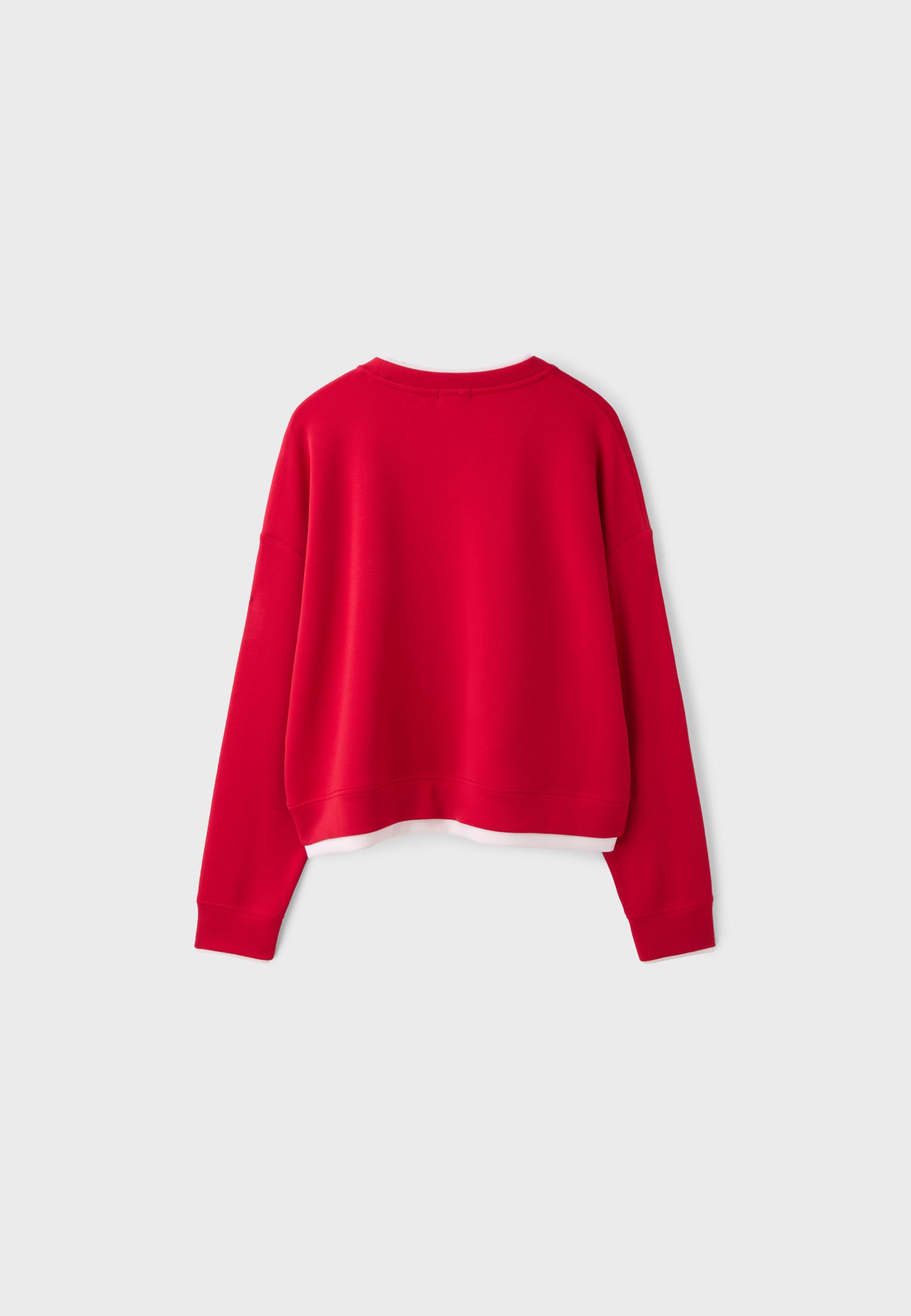 Stradivarius Yumuşak dokulu, kontrast bisiklet yaka sweatshirt görsel 4