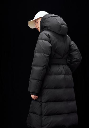 Belted puffer coat — Black 5