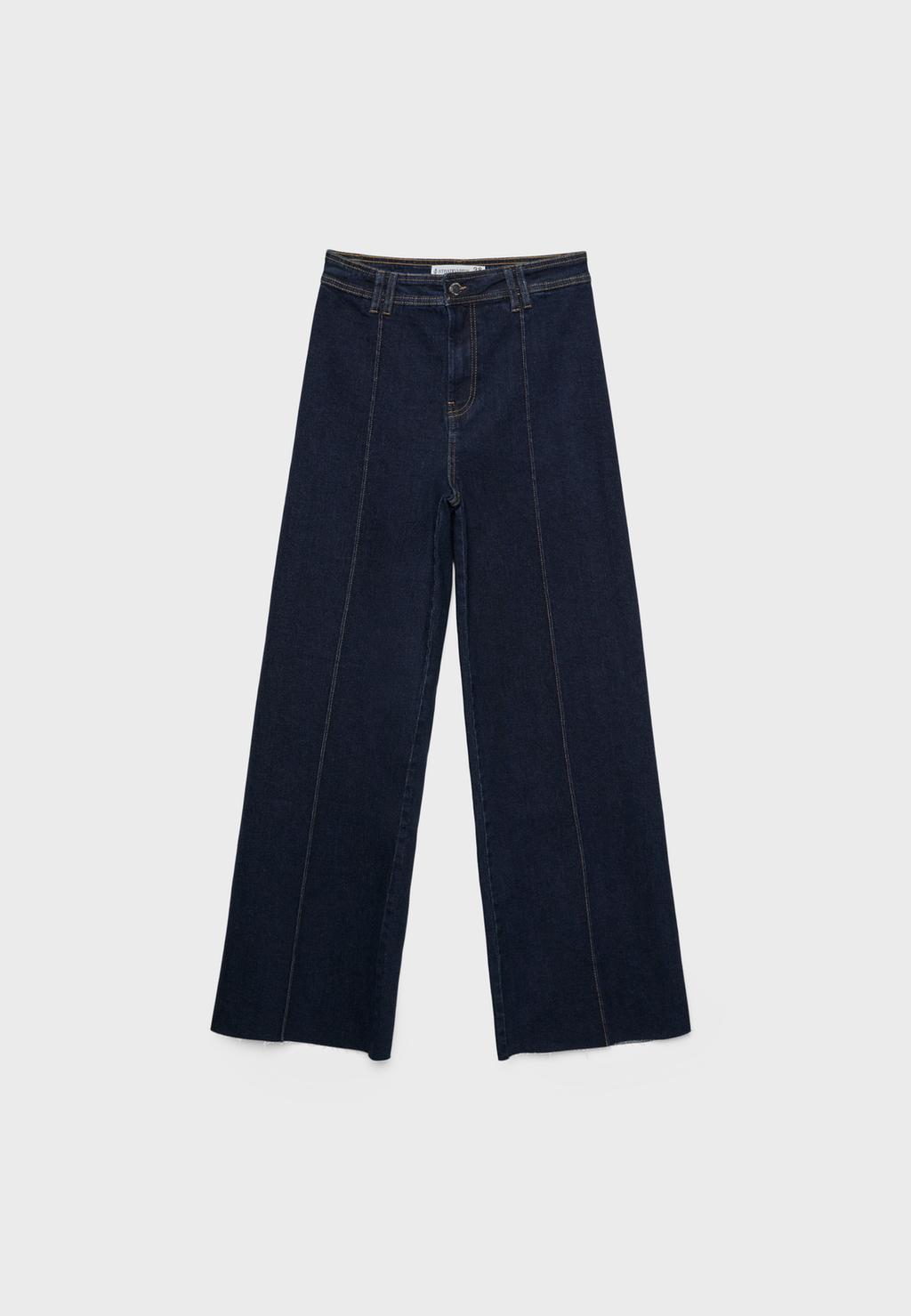 D63 Wide-leg jeans with seams
