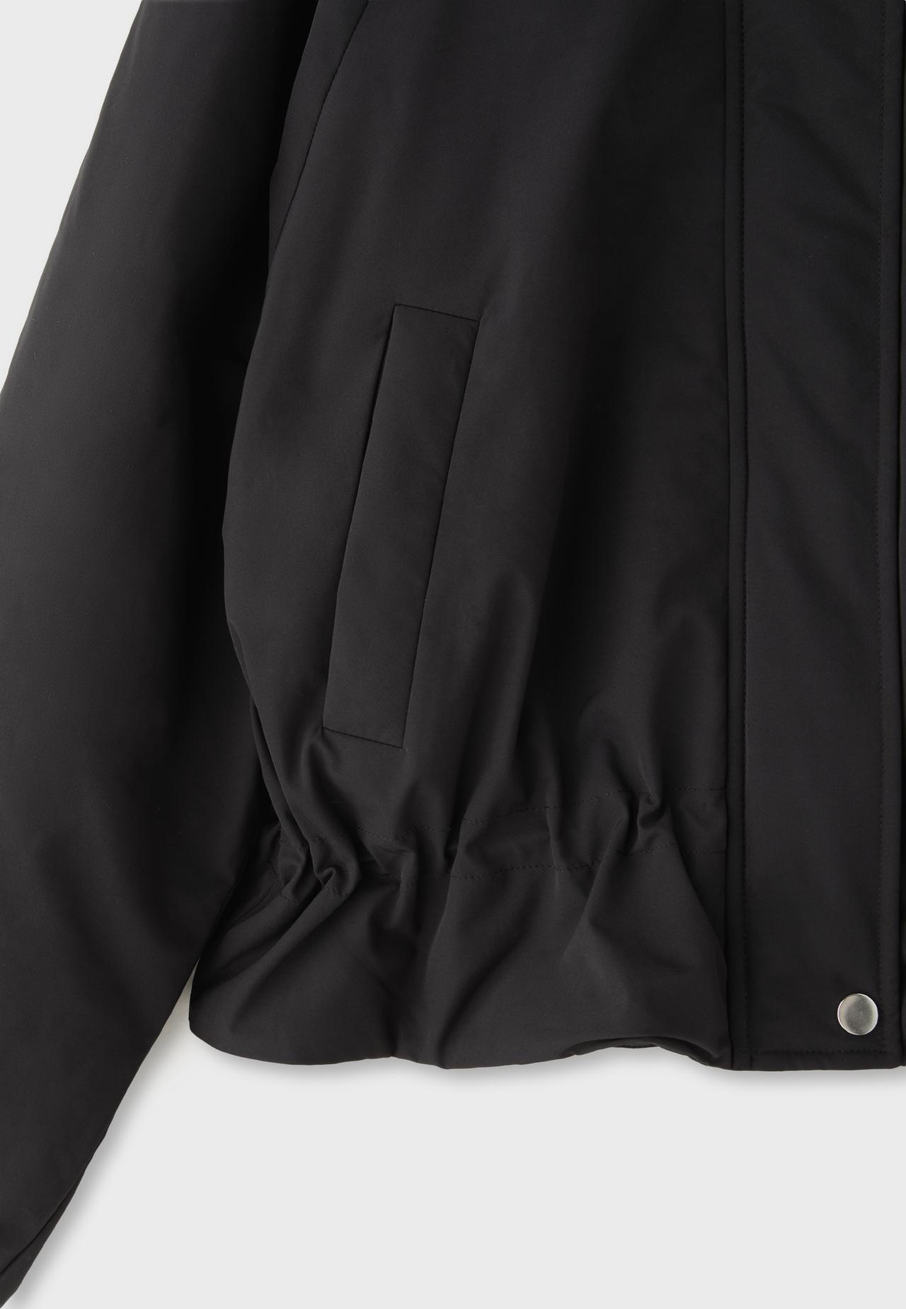 Peplum puffer jacket — Black