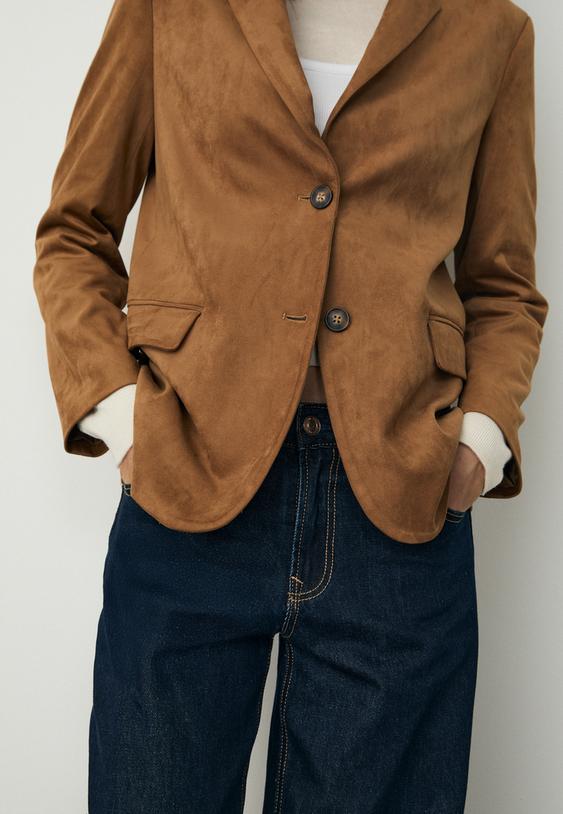 faux suede blazer
