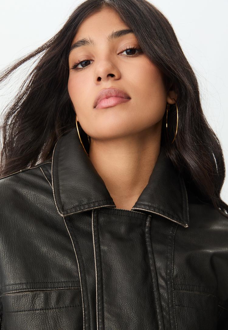 leather effect jacket