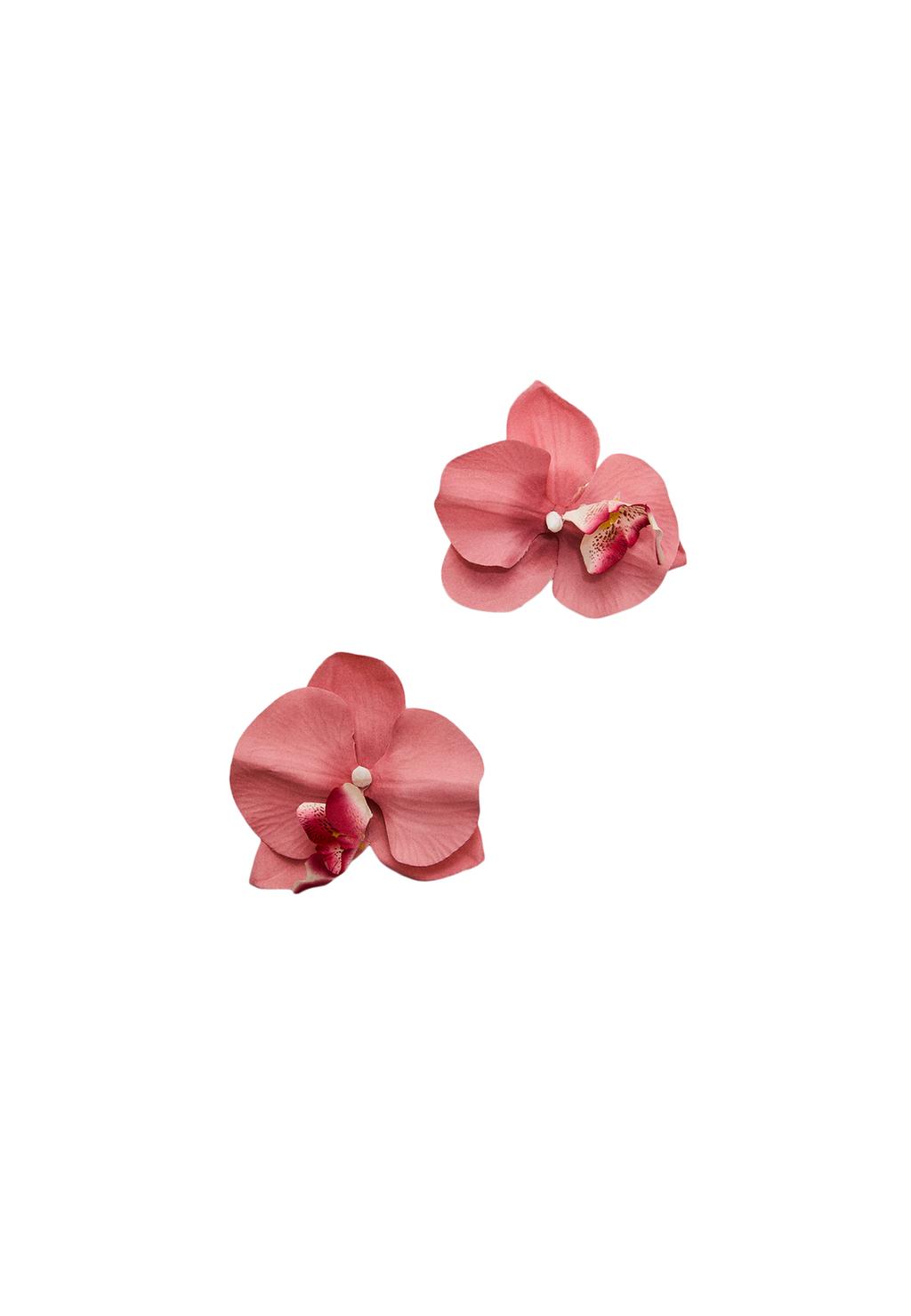 Set 2 clip pelo flor orquídea