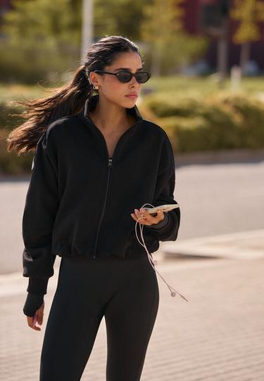 Cropped high neck sweatshirt — Black 6