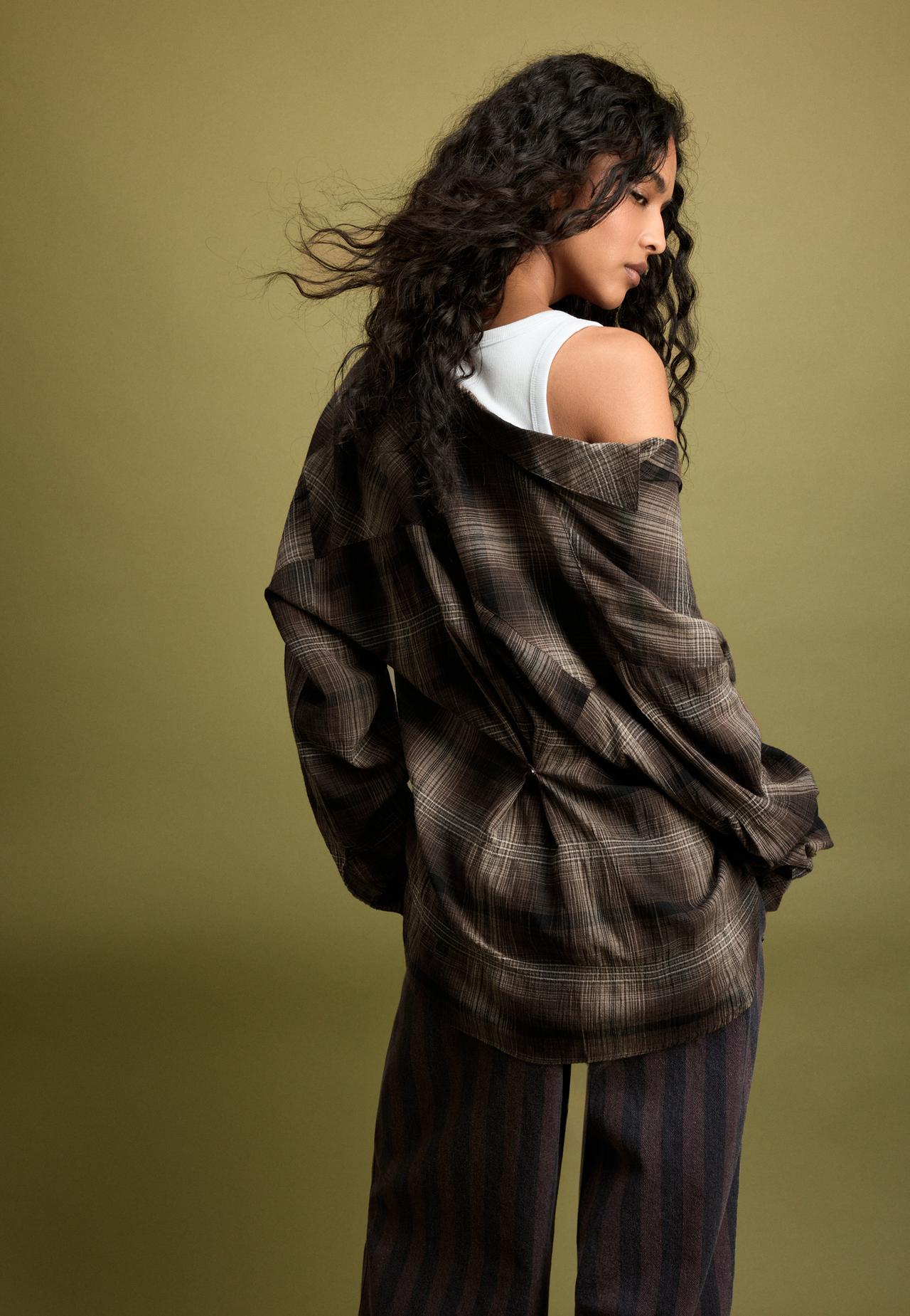 Adjustable regular shirt — Brown