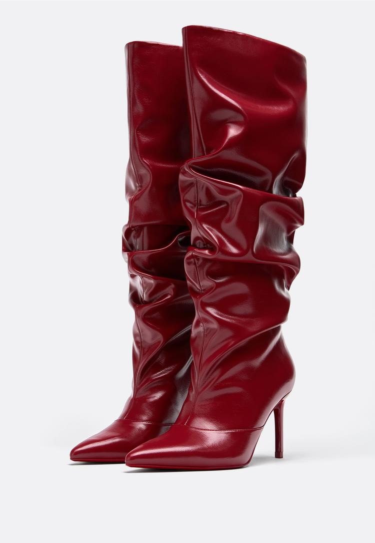 botas altas tacon slouchy