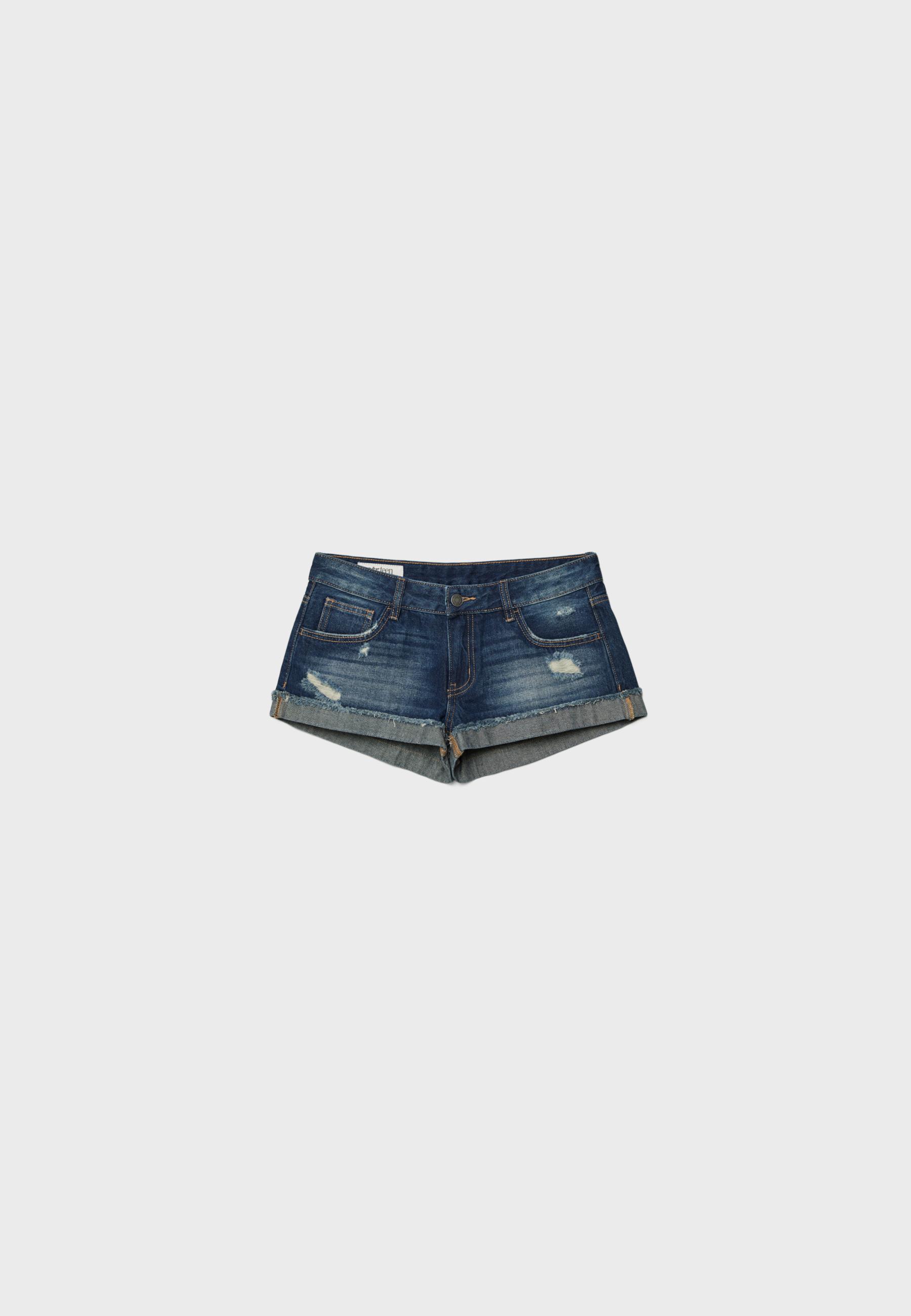 Denim shorts with stars — MEDIUM LIGHT BLUE DENIM