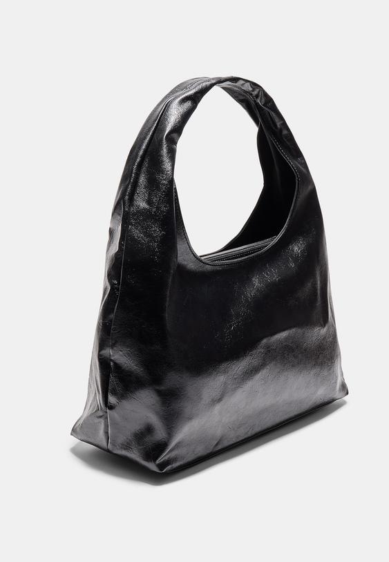 zachte schoudertas met leereffect