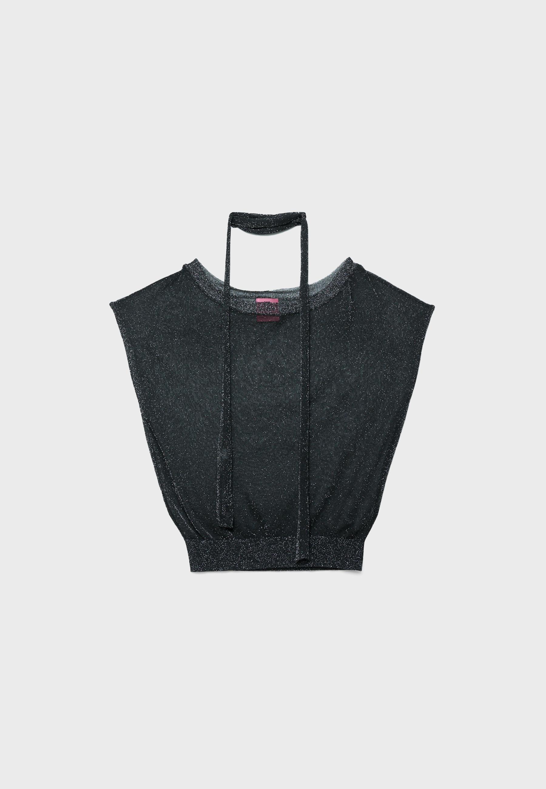 One Dilemma metallic thread knit jumper — Black