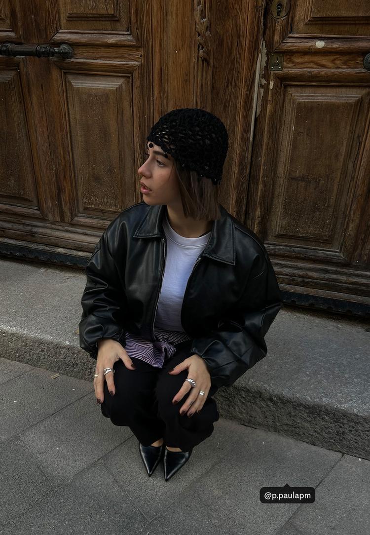 Stradivarius Calotă Cu Mărgele Negru Os