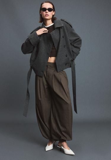 Oversize soft-touch trench coat — Dark grey 2