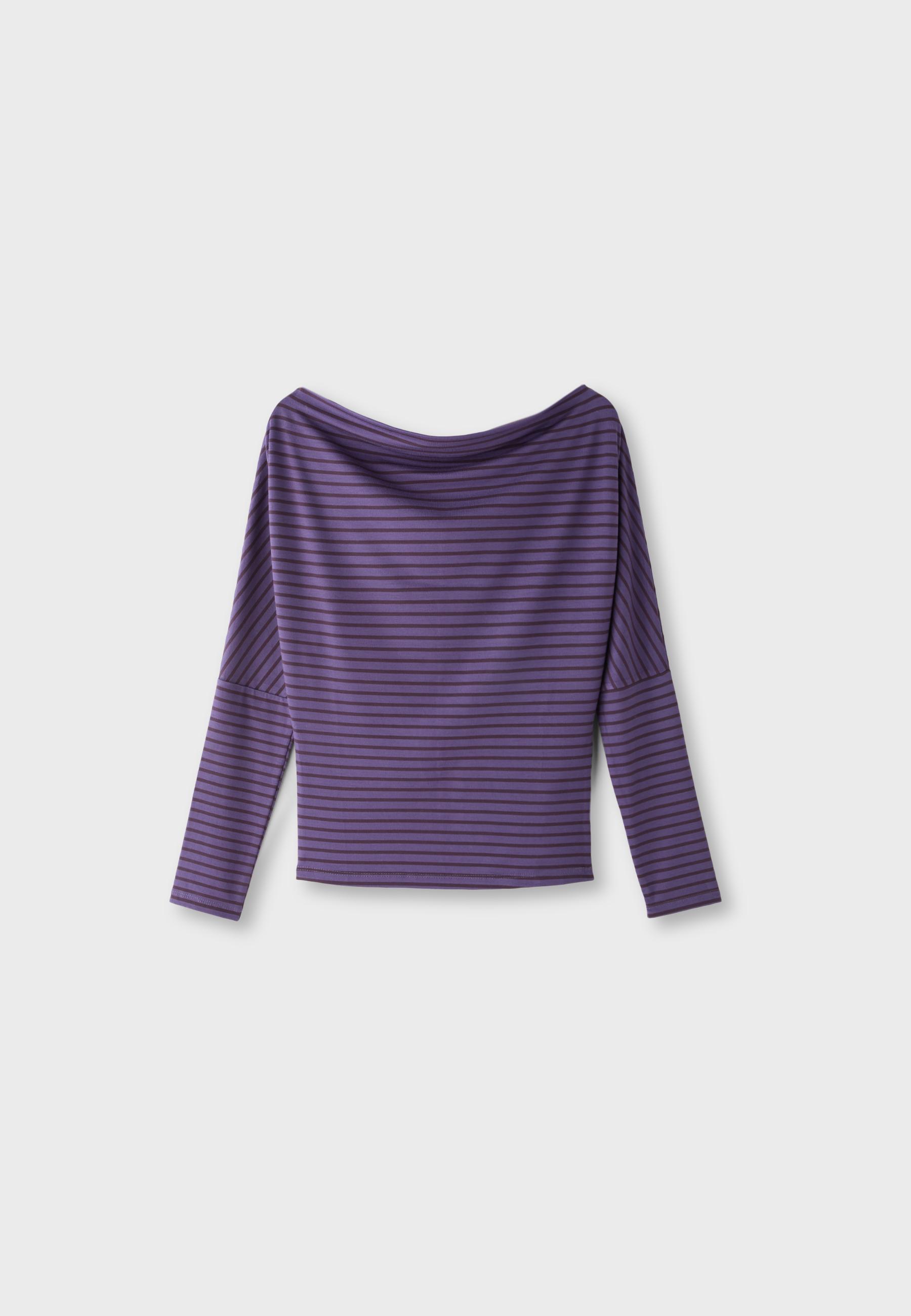 Camiseta asimétrica manga larga rayas