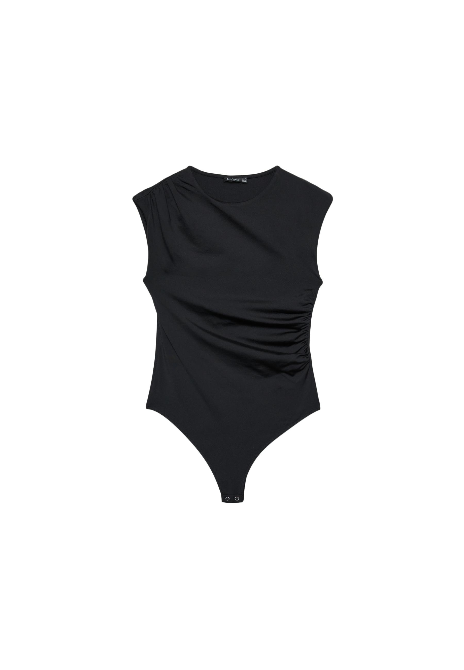 Gathered bodysuit — Black