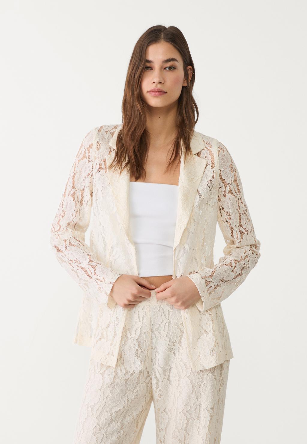 Flowing lace blazer