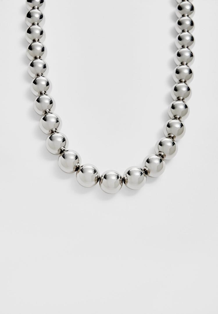 collier perles metalliques