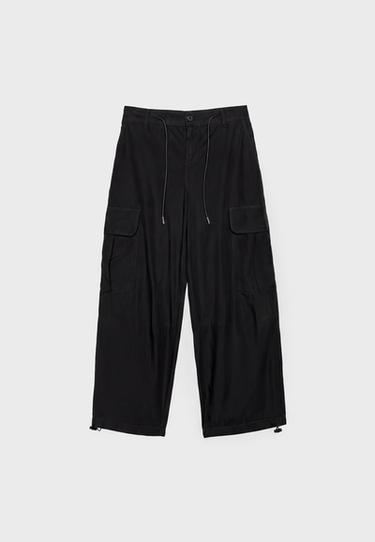 Poplin cargo trousers — Black 7